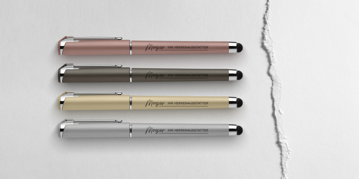 Islander Stylus Gelschreiber auf grauem Hintergrund