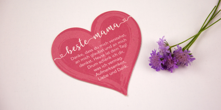 bedruckter Bierdeckel in Herzform