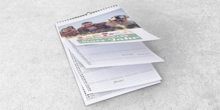bedruckter Familienkalender