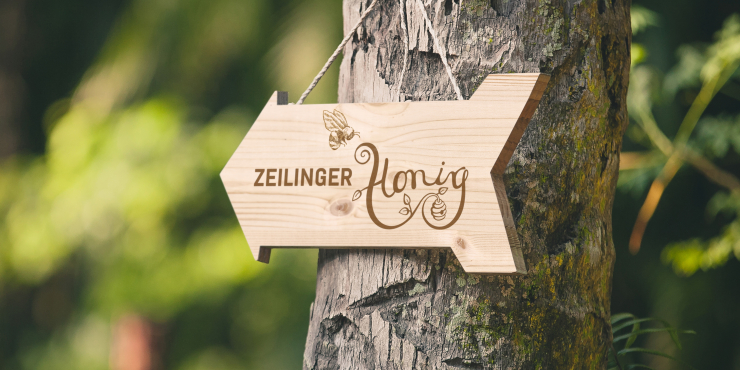 bedrucktes Holzschild