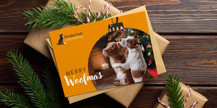 Weihnachtskarte einer Hundeschule