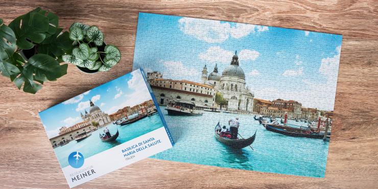 Ein Fotopuzzle mit der Basilika Santa Maria della Salute