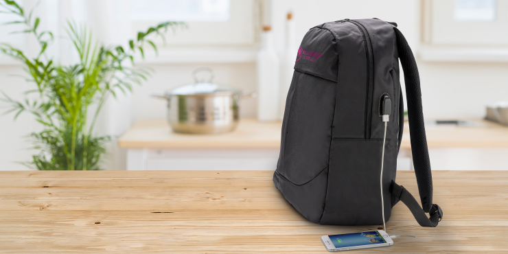 Laptoprucksack mit Power-USB-Ausgang