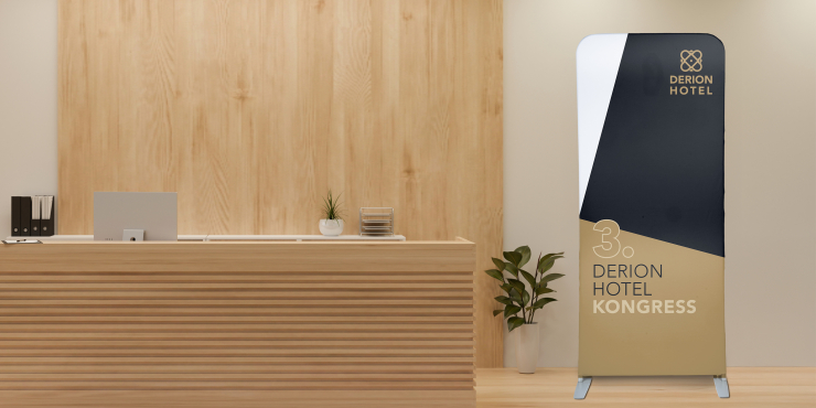 Zipper Banner Wand Straight in einer Rezeption