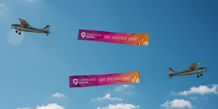 Hochwertige Blockout Banner mit beidseitigem Druck auf Fliegern