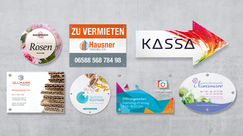 Die grosse Auswahl an Schilder und Tafeln bei druck.at