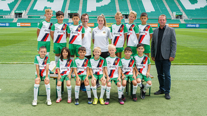 druck.at ist Nachwuchspartner der SK Rapid U9 Mannschaft